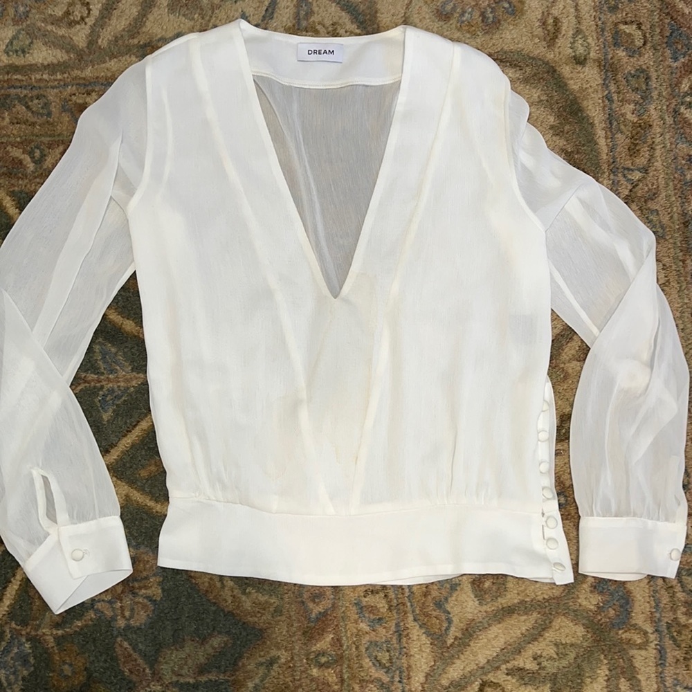 Dream sheer low v blouse size 1